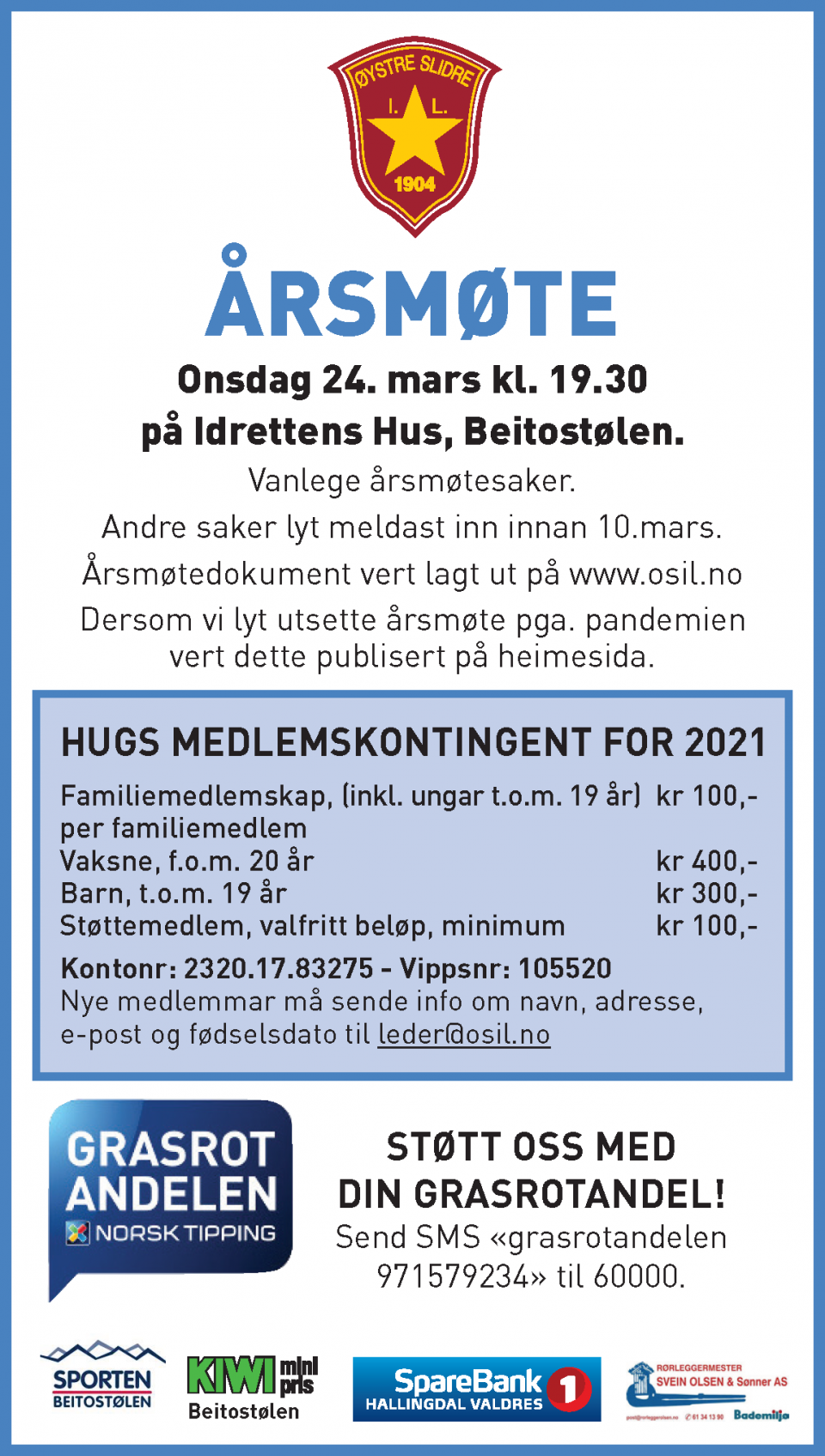 ØSIL Årsmøte 2021